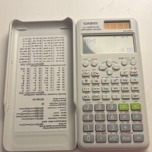 Casio fx-115ES PLUS Scientific Calculator in White with Protective Slide Case